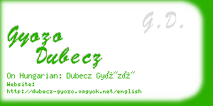 gyozo dubecz business card
